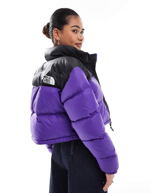 The North Face Retro Nuptse Lila kort pufferjacka ASOS