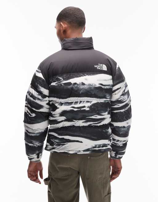 The North Face - Retro Nuptse - Piumino con stampa nero e bianco, 3 di 5