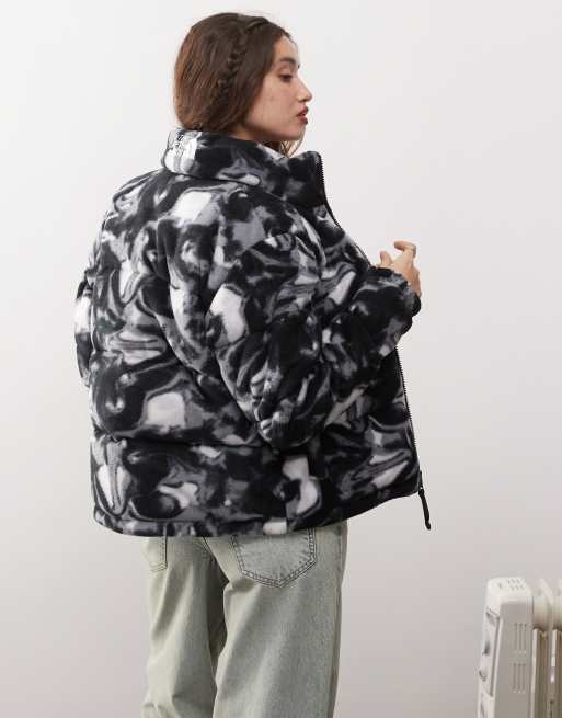 The North Face Retro Nuptse Piumino in pile tecnico grigio - Main Image