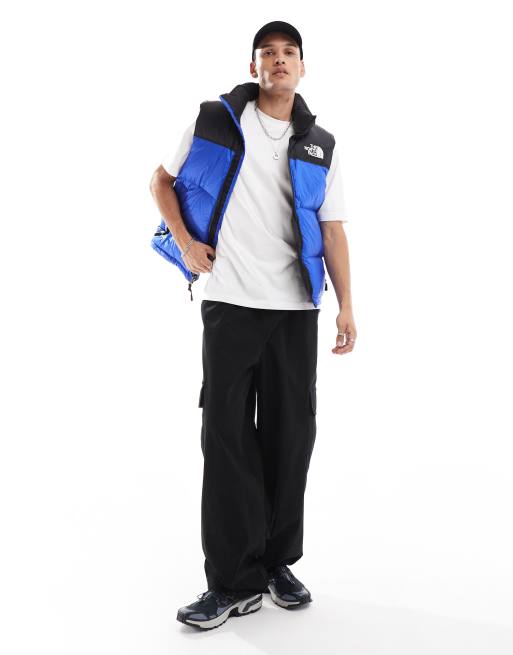 The North Face Retro Nuptse puffer gilet in blue, 2 of 4