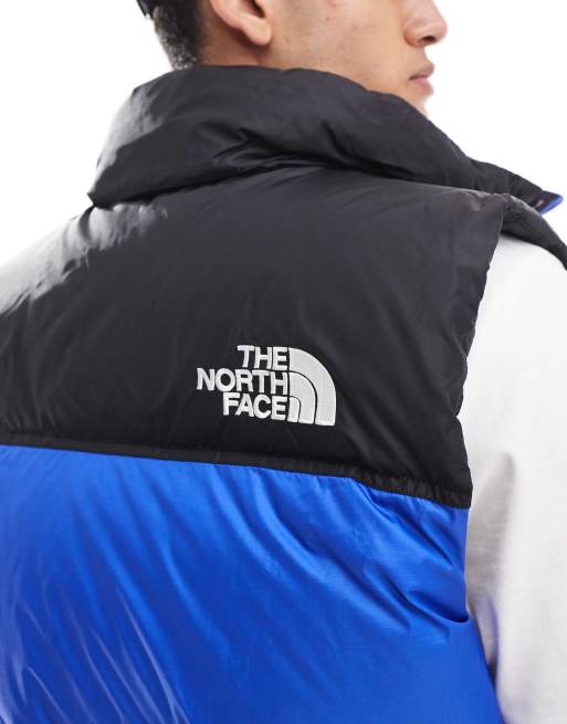 The North Face Retro Nuptse puffer vest in blue, 3 of 4