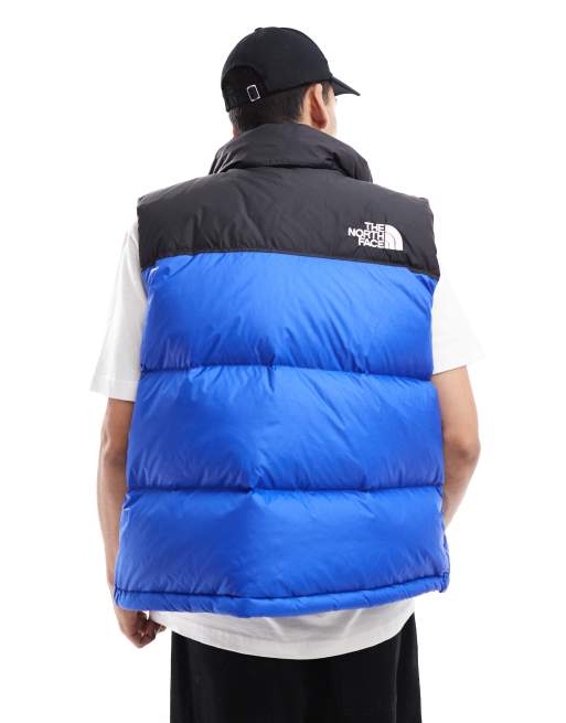 The North Face Retro Nuptse puffer vest in blue, 4 of 4