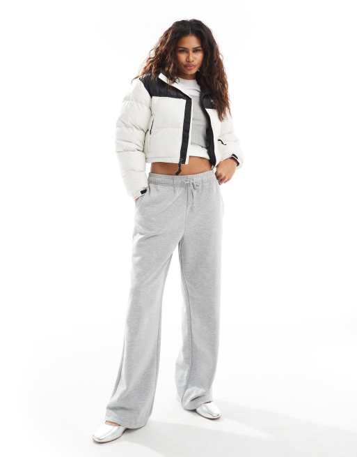 The North Face Retro Nuptse short puffer jacket in off white