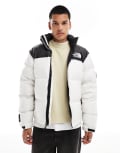 [The North Face] The North Face Retro Nuptse tiger print puffer jacket in off white XL CREAM