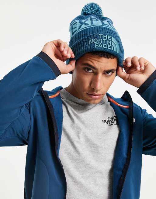 North face blue beanie sale