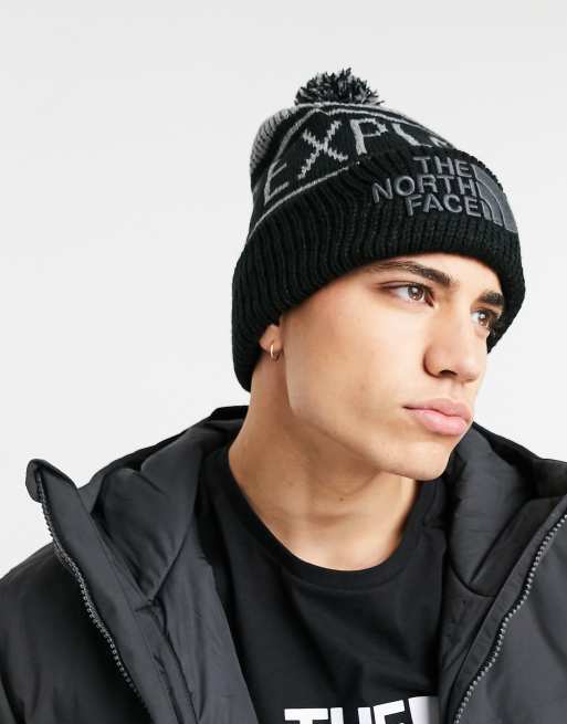 The North Face – Retro TNF – Czarna czapka beanie z pomponem, 3 z 4
