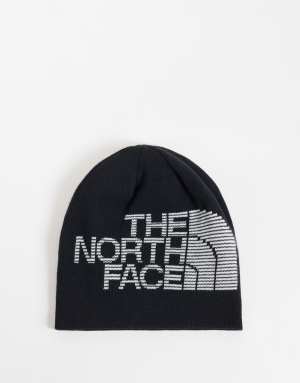 The North Face Reversible highline beanie in navy and white