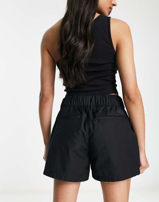 High waisted black cotton on sale shorts