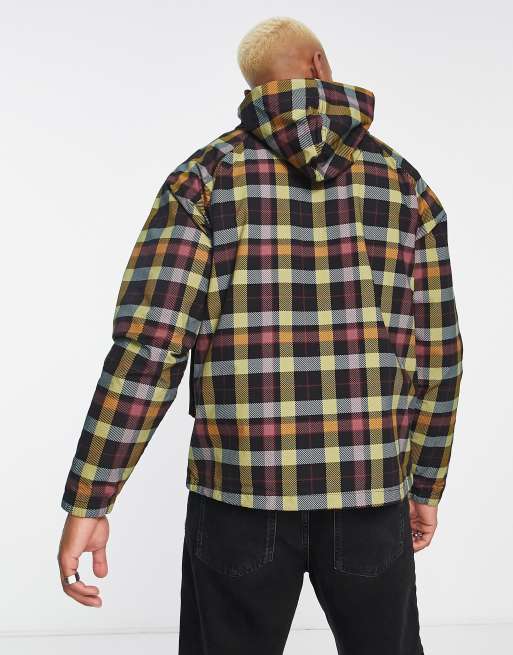 North face flannel store hoodie