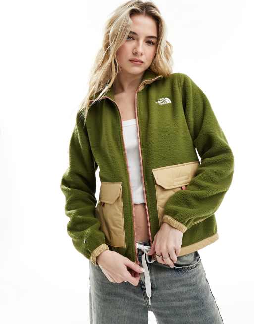The North Face - Royal Arch - Gewatteerde fleece met rits in kaki en stone