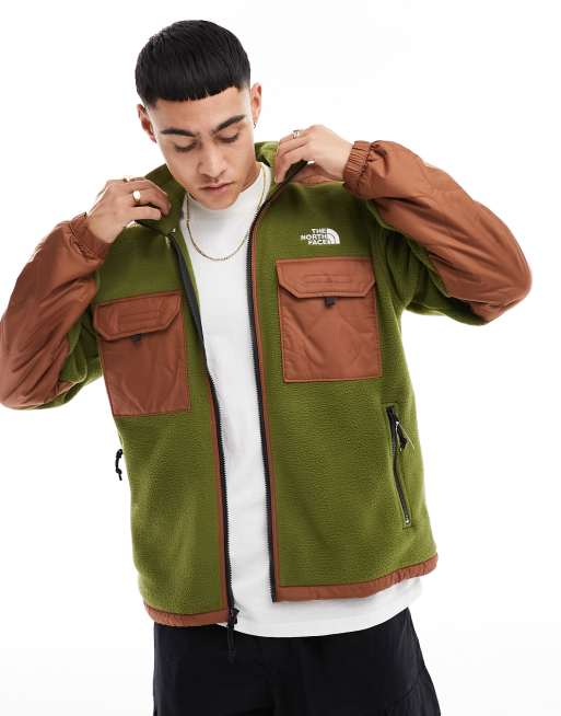 The North Face Royal Arch Polaire matelassee epaisse Vert olive et marron