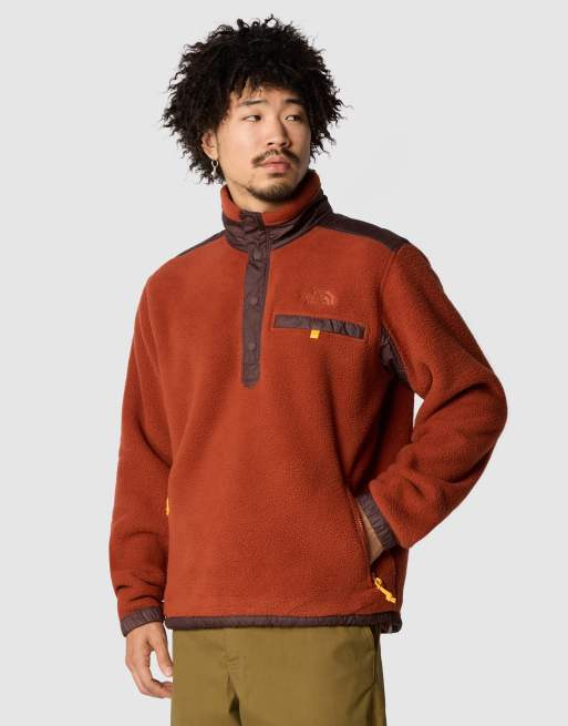 THE NORTH FACE-M 100 GLACIER 1/4 ZIP COAL BROWN - Ski touring ski fleece  sweatshirt