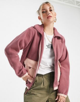 The North Face Royal Arch zip up fleece jacket in dark pink | ASOS