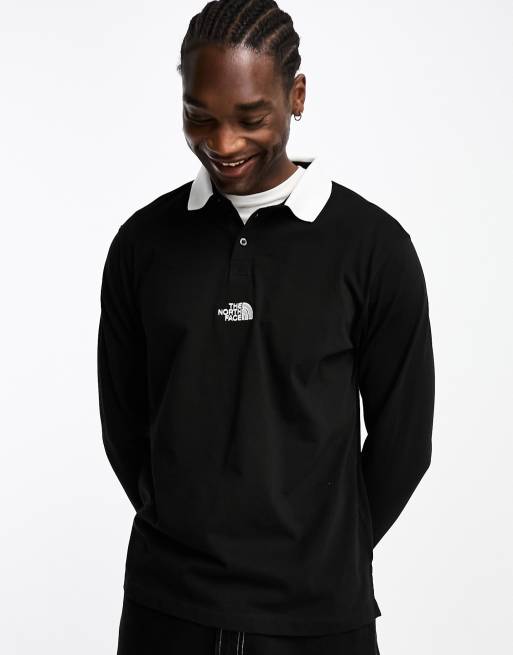 The North Face Rugby heavyweight polo in black Exclusive at ASOS 