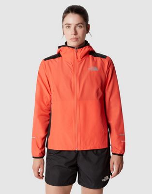 The North Face Run wind jacket in radiant orange