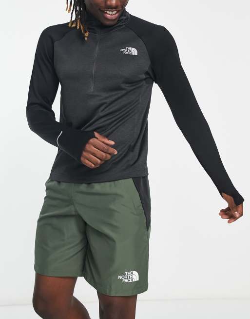 The North Face Running 1/4 Zip FlashDry long sleeve top in grey