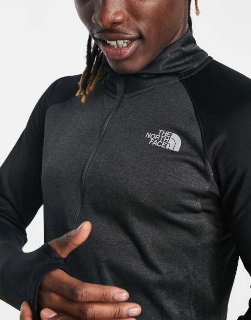 The North Face Running 1/4 Zip FlashDry long sleeve top in grey