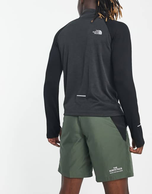 The North Face Running 1/4 Zip FlashDry long sleeve top in grey and black, 2 of 4