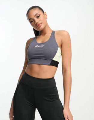 The North Face Running LAB mid support strap back sports bra in slate grey - ASOS Price Checker