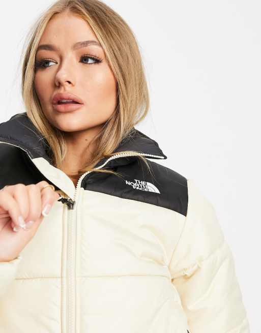 The North Face Saikuru Crop Puffer Jacket In Beige Exclusive At Asos Asos