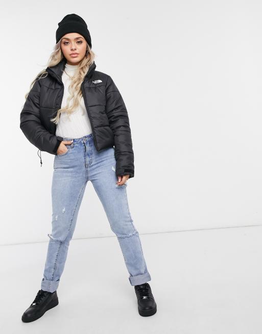 The North Face Saikuru Crop Puffer Jacket In Black Exclusive At Asos Asos