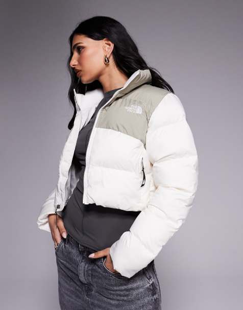 The North Face - Saikuru - Cropped gewatteerd jack met logo in gebroken wit - view 1