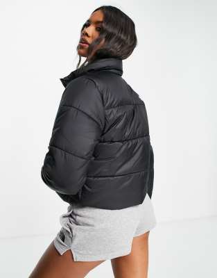 north face cropped black puffer jacket