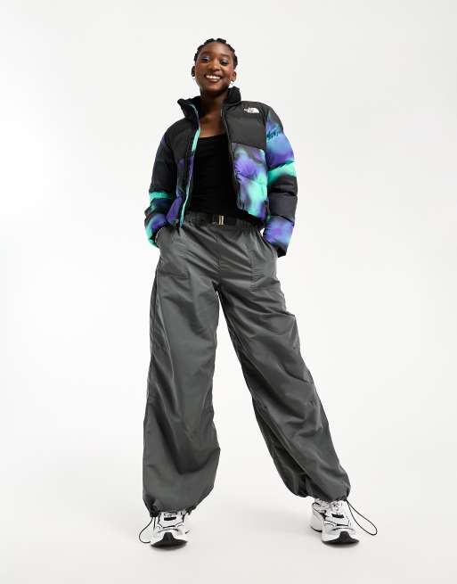The North Face Saikuru cropped jacket in blue tie dye