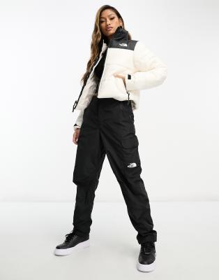 The North Face Saikuru cropped puffer jacket in cream and black Exclusive  to ASOS