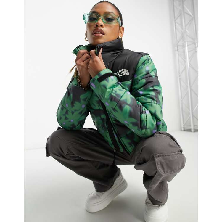 The North Face Saikuru cropped puffer in green flower print Exclusive at  ASOS