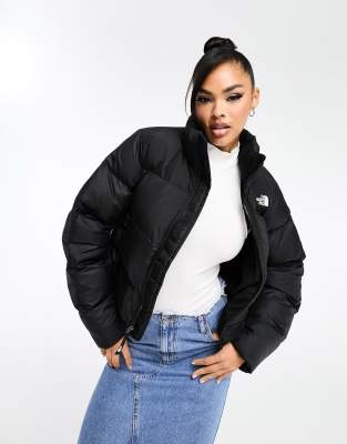 The North Face Saikuru cropped puffer jacket in black