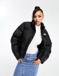 [The North Face] The North Face Saikuru cropped puffer jacket in black XL BLACK