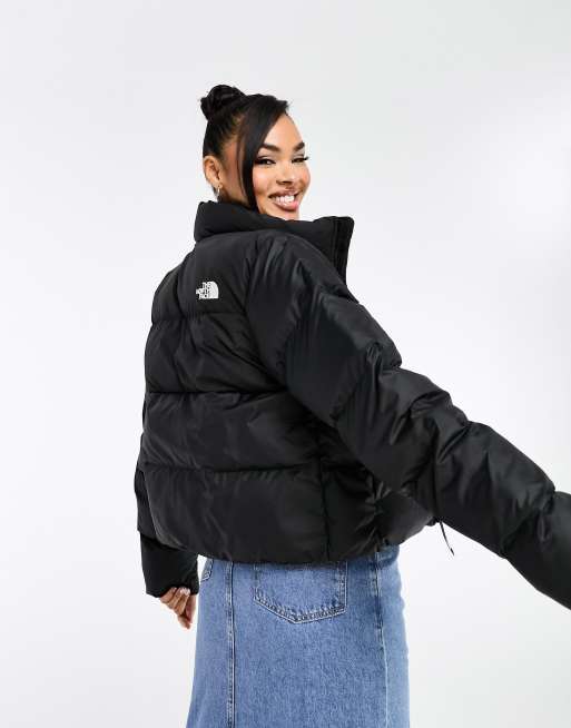 The North Face Saikuru cropped puffer jacket in black