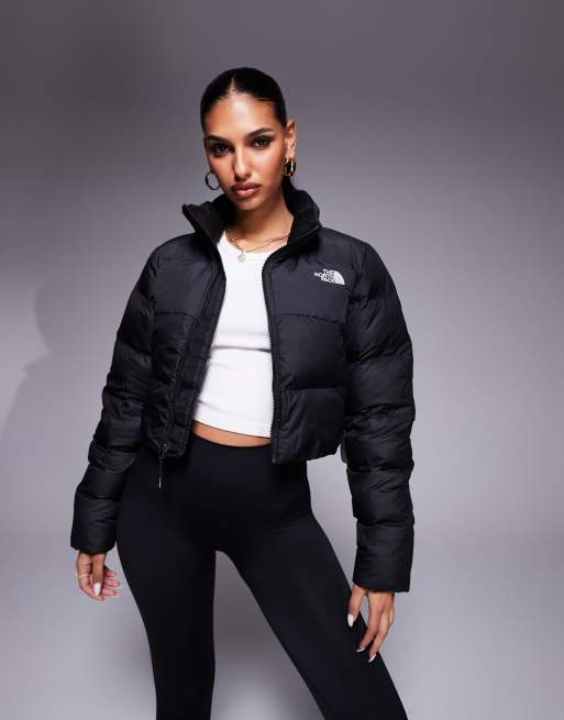 North face black cropped puffer on sale