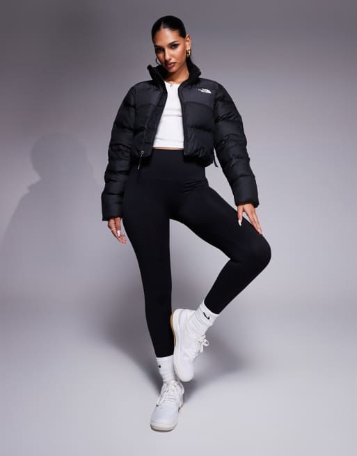 The North Face Saikuru cropped puffer jacket in black
