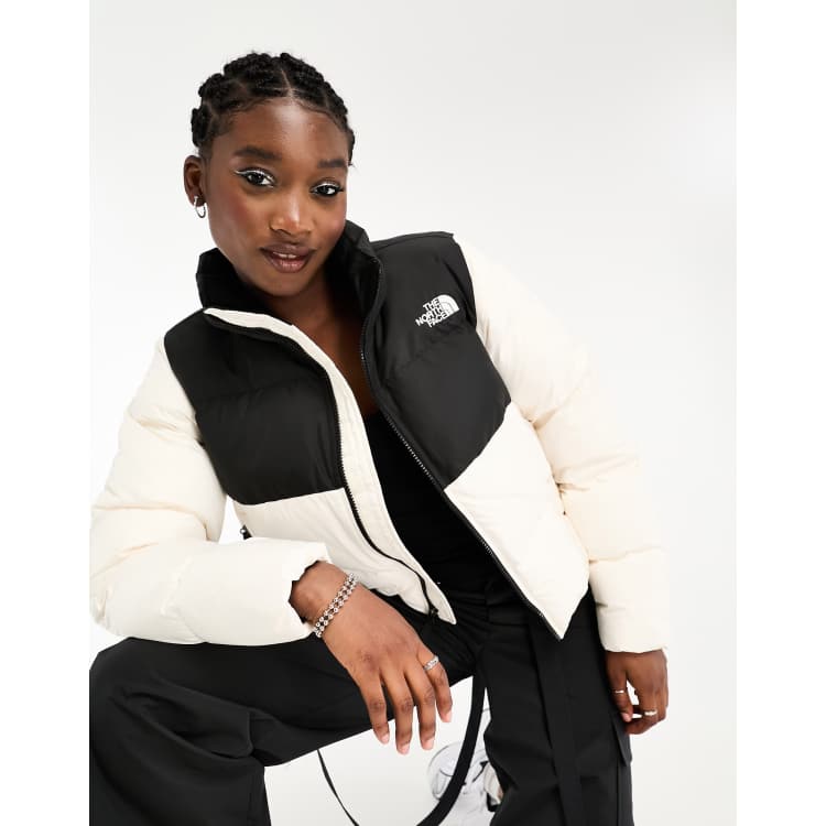 Cropped cream store puffer jacket