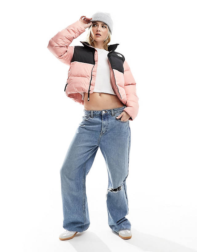 The North Face - saikuru cropped puffer jacket in pink and black