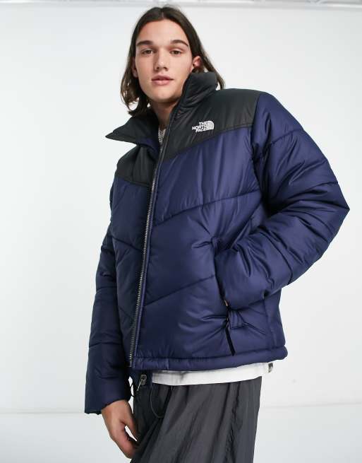 Veste north face discount bleu et noir