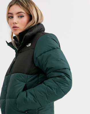 north face green puffer coat