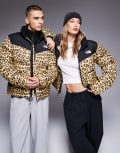 [The North Face] The North Face Saikuru logo puffer jacket in leopard print exclusive to ASOS-Multi S MULTI