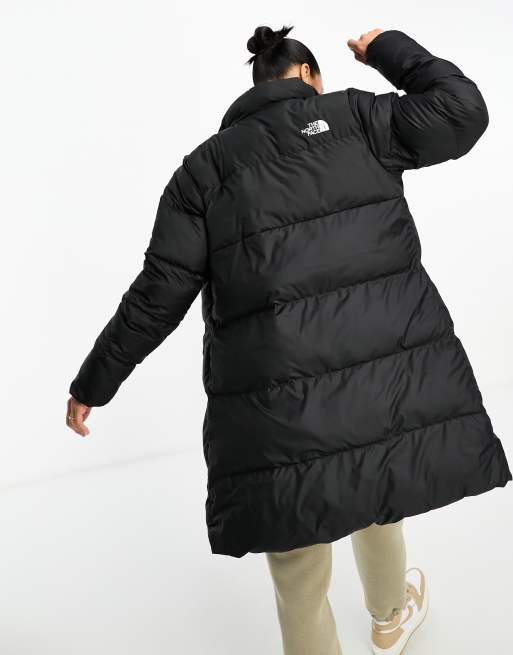 The North Face Saikuru long puffer coat in black