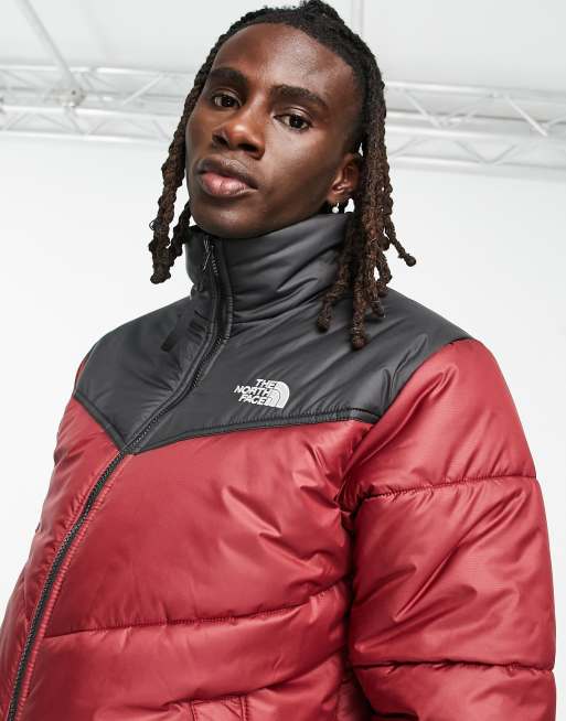 The North Face Saikuru puffer jacket in burgundy and black ASOS