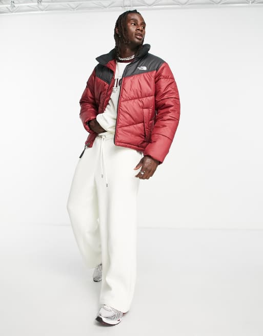 The North Face Saikuru puffer jacket in burgundy and black ASOS