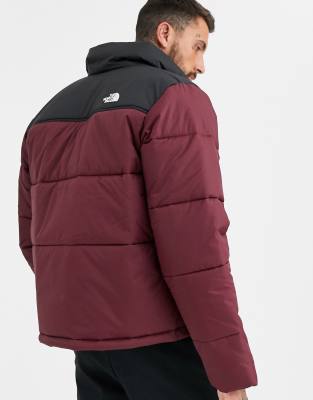 maroon north face jacket