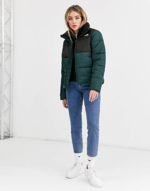 The North Face Saikuru Puffer Jacket In Green Asos