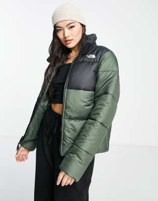 north face khaki puffer coat