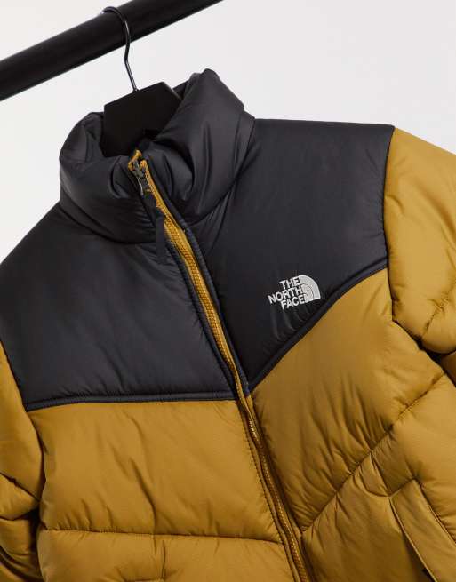 The north face saikuru store puffer jacket in yellow