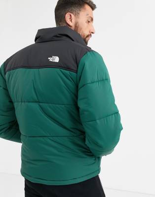 north face green and black puffer