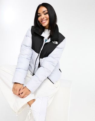 The North Face Saikuru puffer jacket in pale blue and black Exclusive at ASOS
