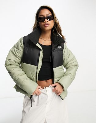 The North Face Saikuru puffer jacket in pale green and black - ASOS Price Checker
